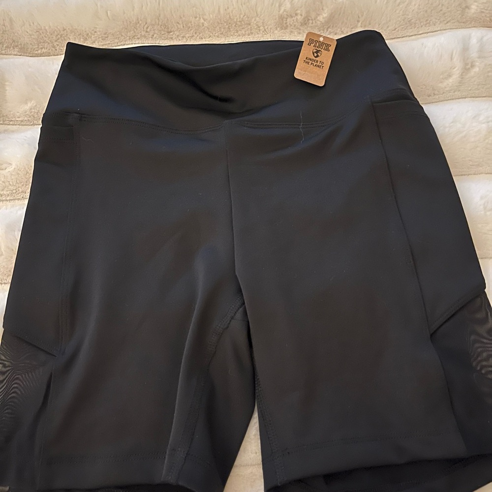 Victoria's Secret Black Athletic Shorts with Wide Waistband